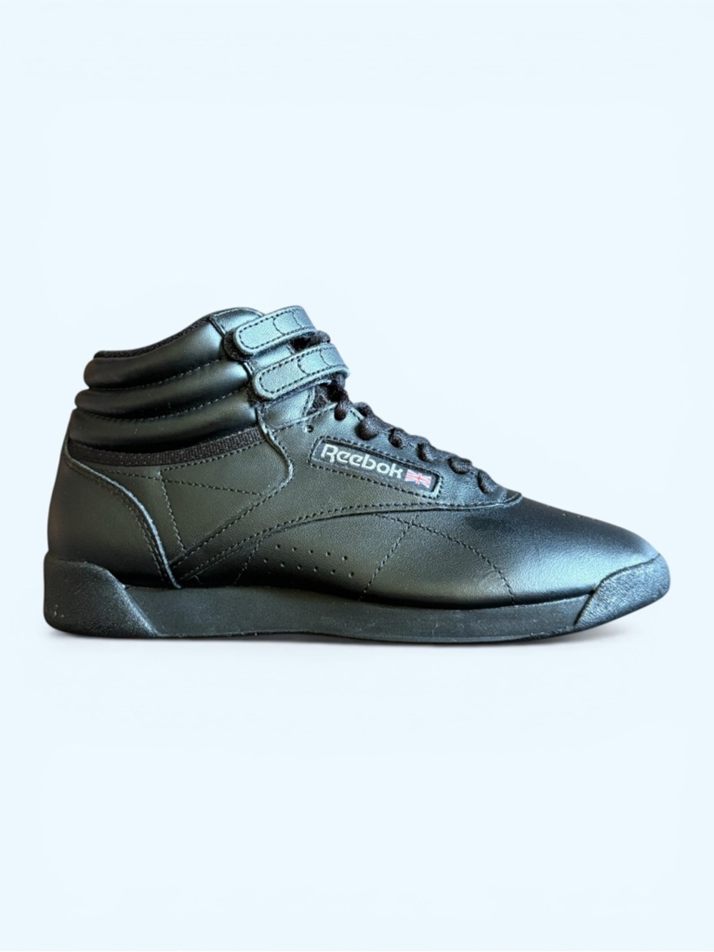 REEBOK Classic Black High-Top Velcro & Lace Sneakers Size 6 Women/Big Kid